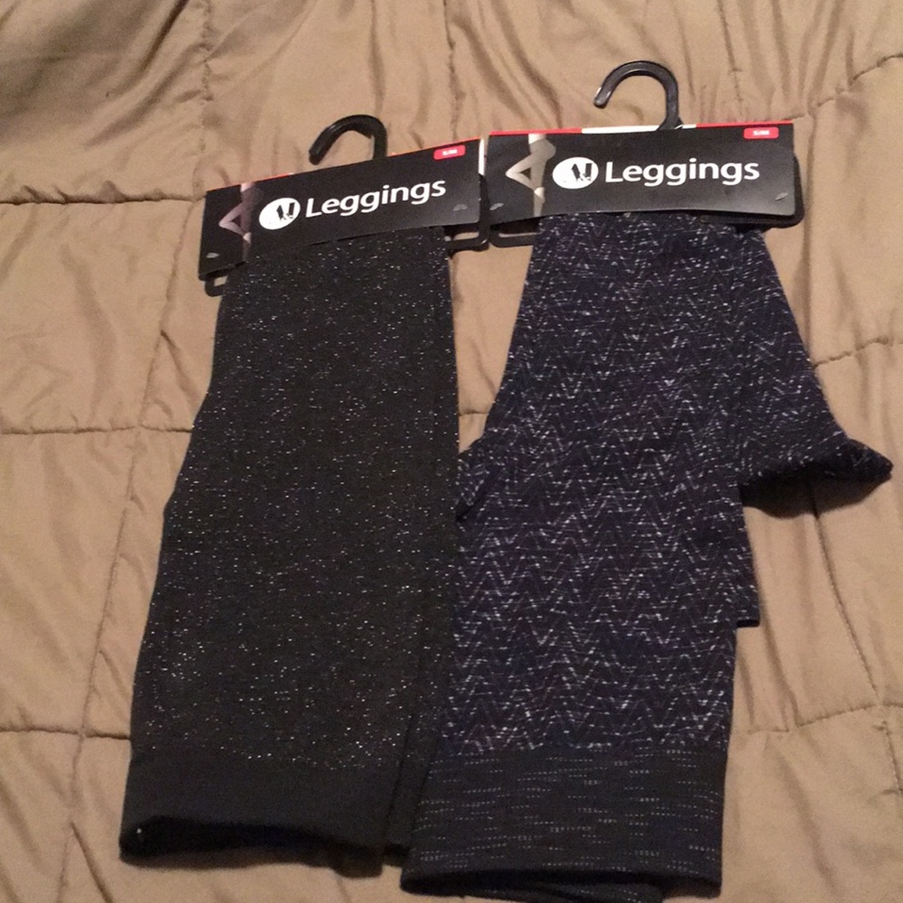 Two pair of black leggings
